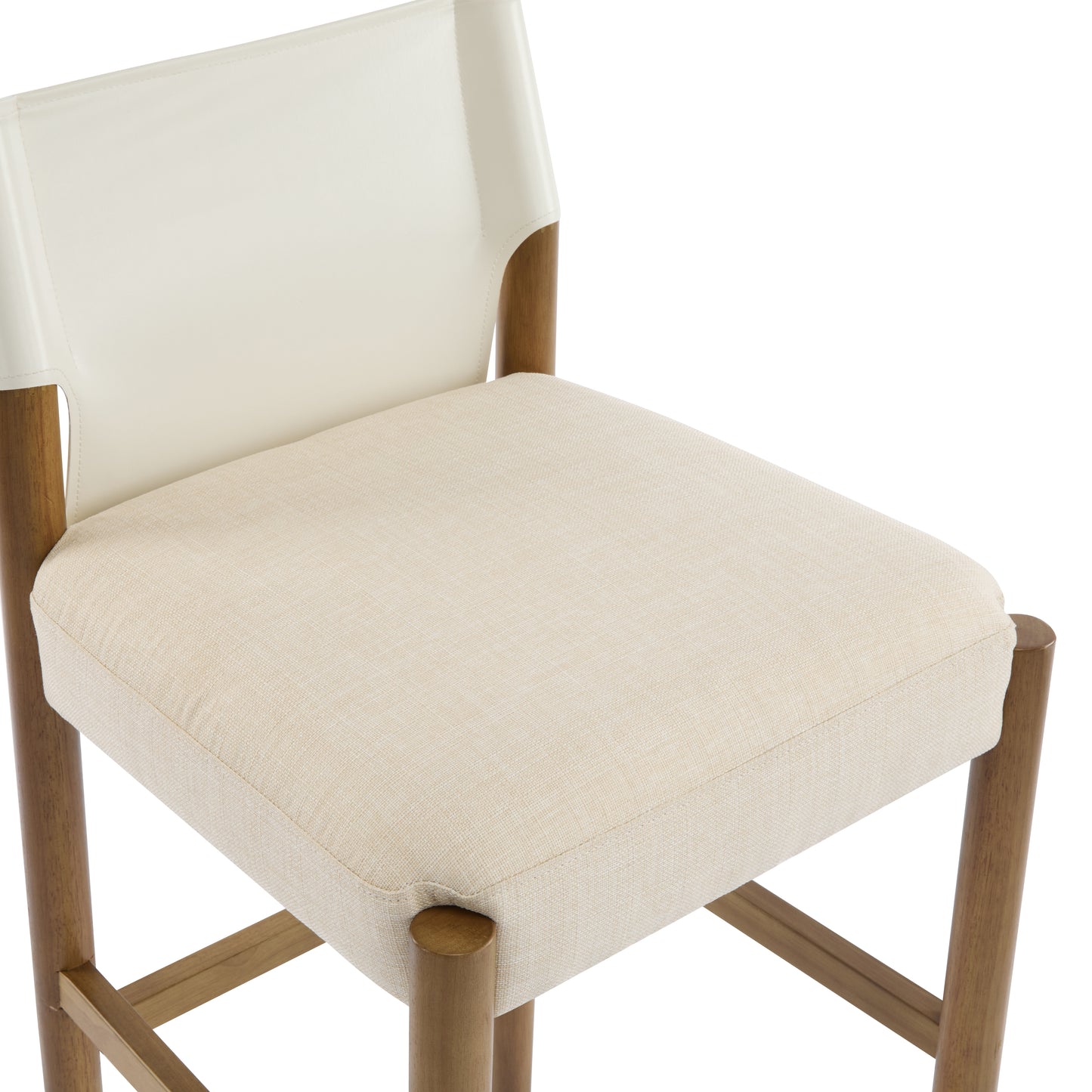 Maison Verve Lyon Counter Stool (Set of 2), 37" - Upholstered, Solid Wood Legs