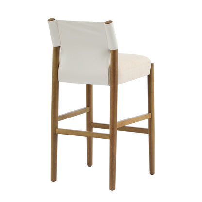 Maison Verve Lyon Counter Stool (Set of 2), 37" - Upholstered, Solid Wood Legs