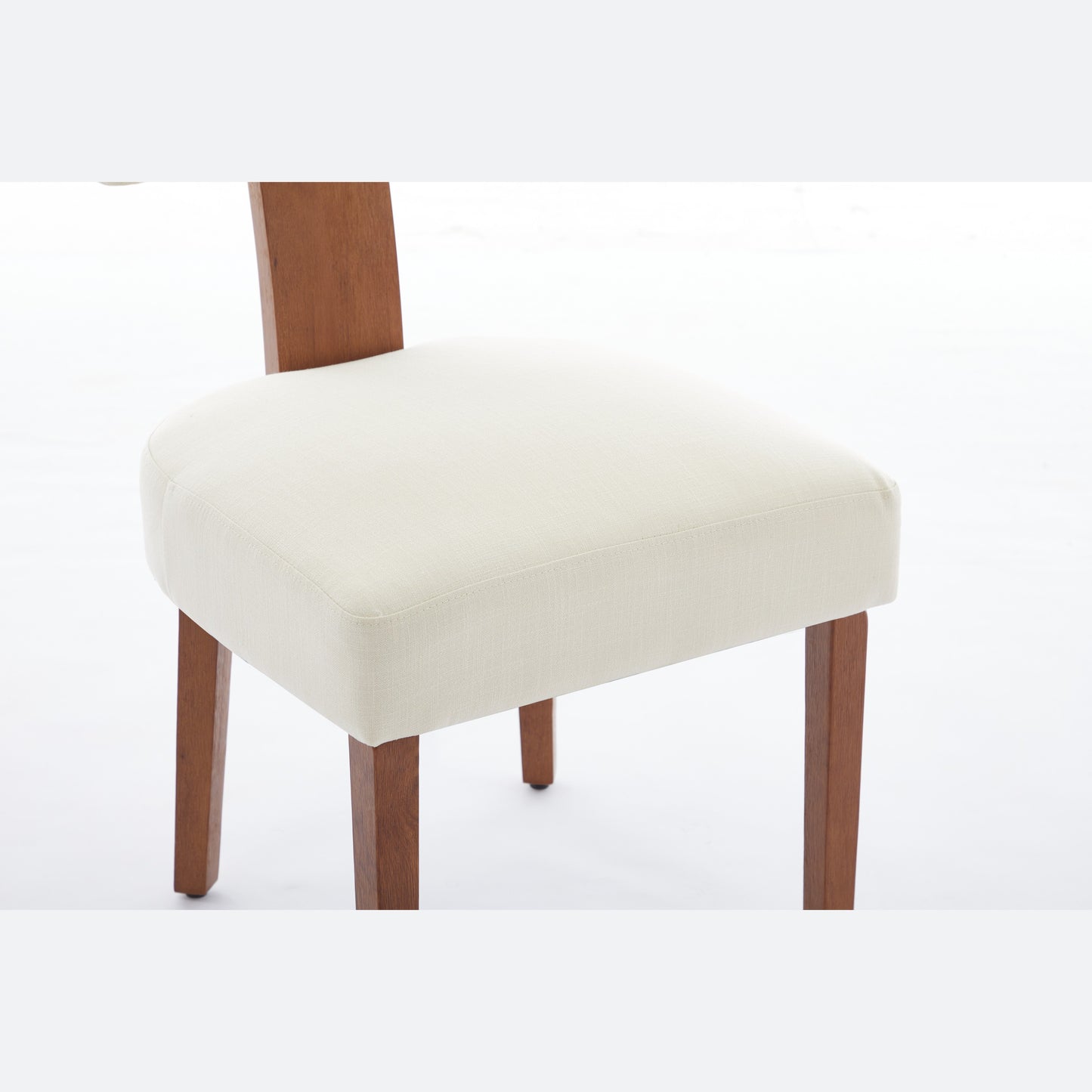 Maison Verve Céline Dining Chair (Set of 2) - Linen Upholstery, Wood Frame