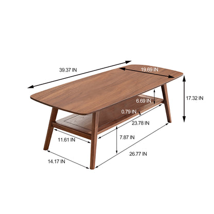 Maison Verve Auvergne Coffee Table, 40" - Solid Wood, Minimalist Frame