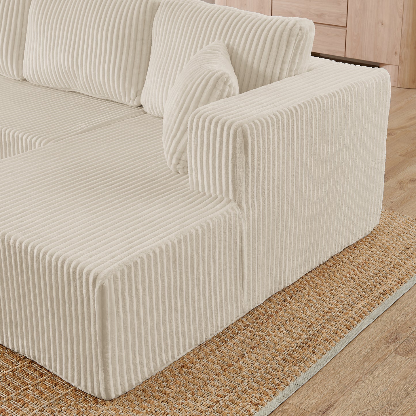 Maison Verve Étretat 3-Seat Sofa, 133" - Corduroy, Deep Sofa