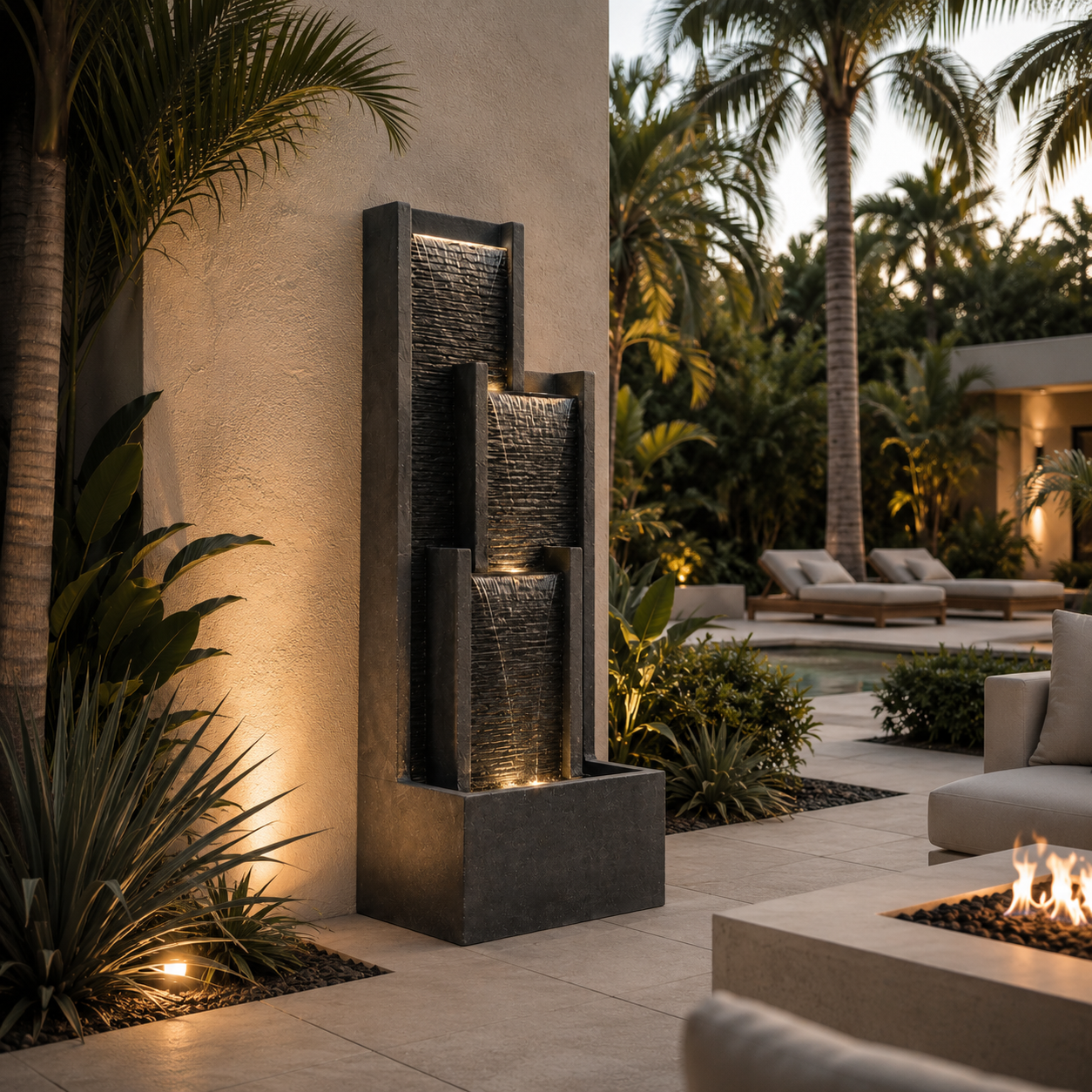 Obsidian Cascade - Water Fountain – Maison Verve Obsidian Cascade - Water Fountain – Maison Verve