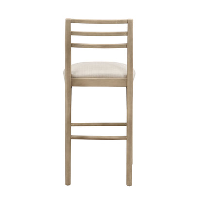 Maison Verve Menton Bar Stool (Set of 2), 42" - Wood Frame, Upholstered Seat