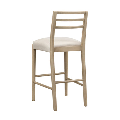 Maison Verve Menton Bar Stool (Set of 2), 42" - Wood Frame, Upholstered Seat
