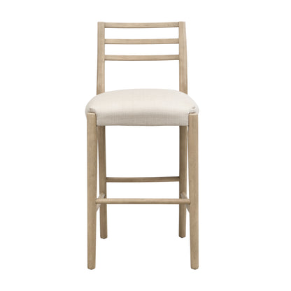 Maison Verve Menton Bar Stool (Set of 2), 42" - Wood Frame, Upholstered Seat