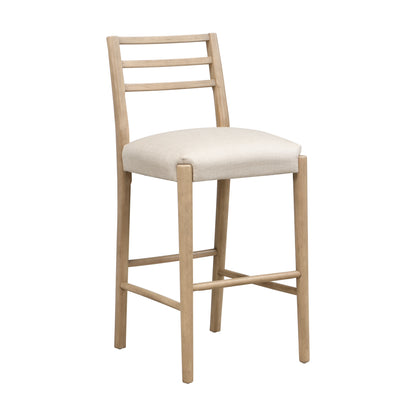 Maison Verve Menton Bar Stool (Set of 2), 42" - Wood Frame, Upholstered Seat