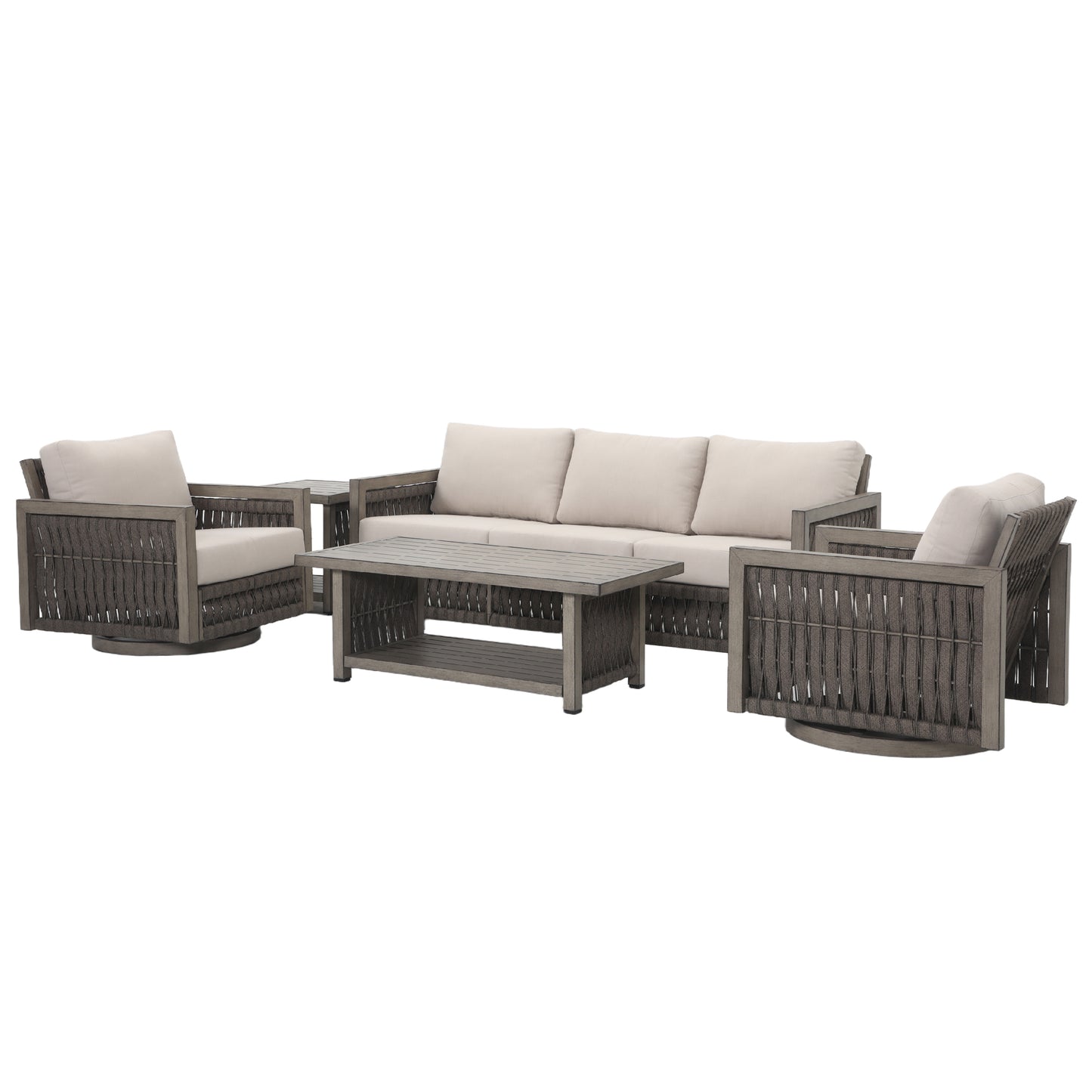 Verona Luxe 5 Piece Swivel Sofa Set