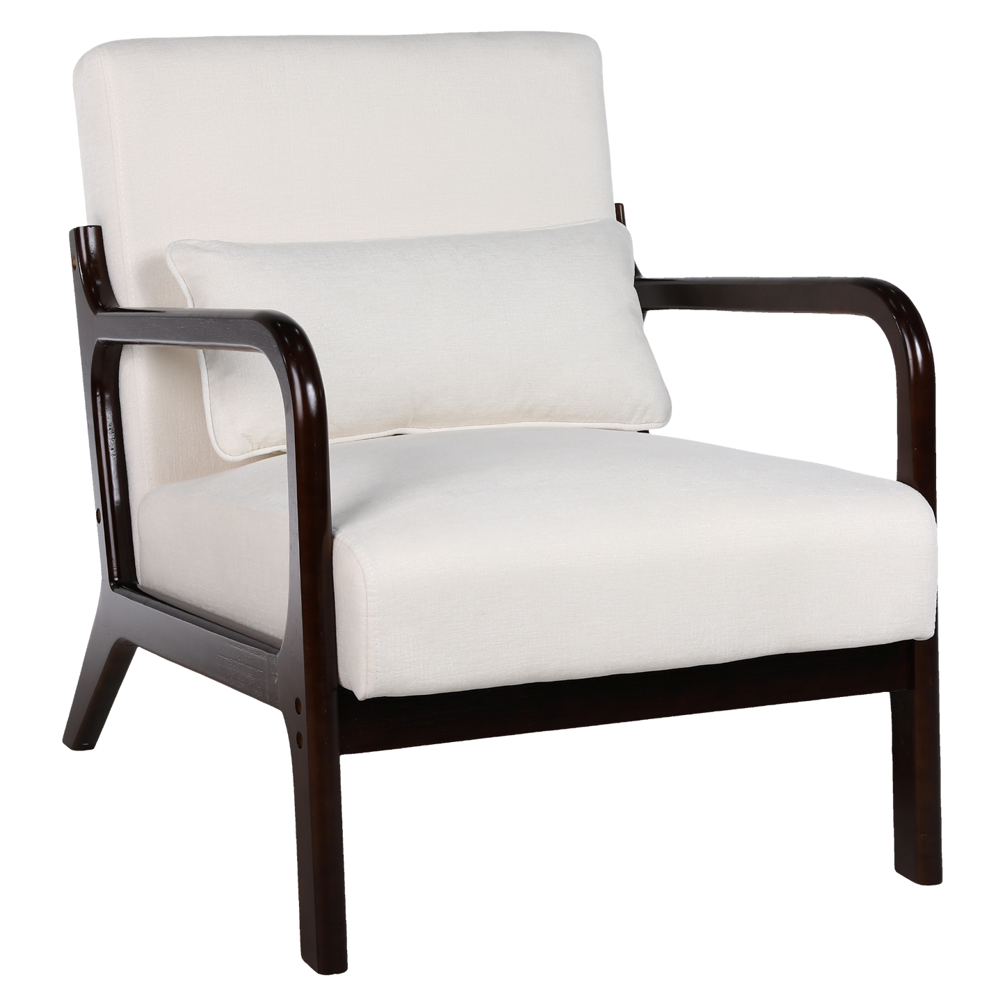 Maison Verve Odette Accent Chair - Cotton-Linen Upholstery, Wood Frame