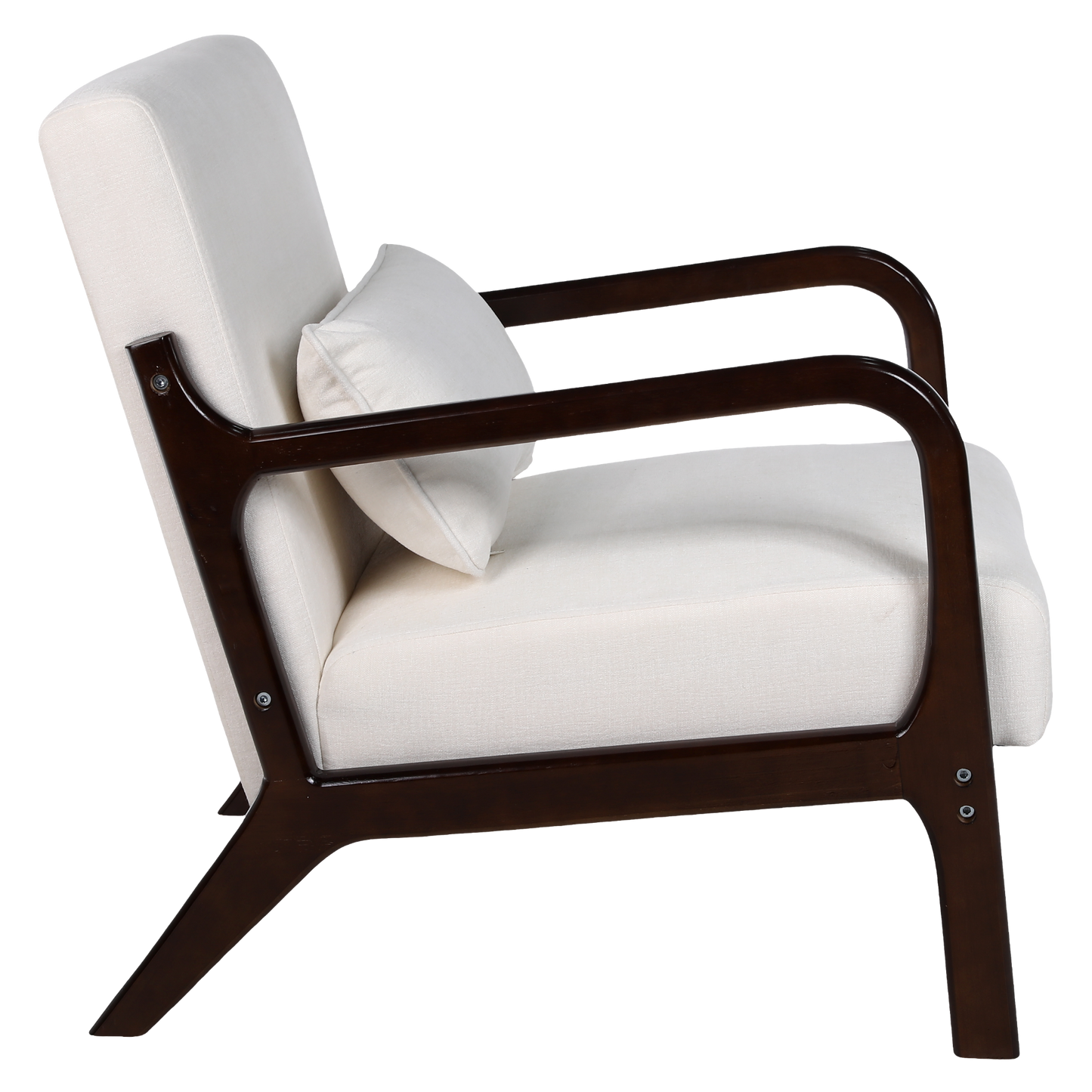 Maison Verve Odette Accent Chair - Cotton-Linen Upholstery, Wood Frame