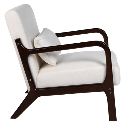 Maison Verve Odette Accent Chair - Cotton-Linen Upholstery, Wood Frame