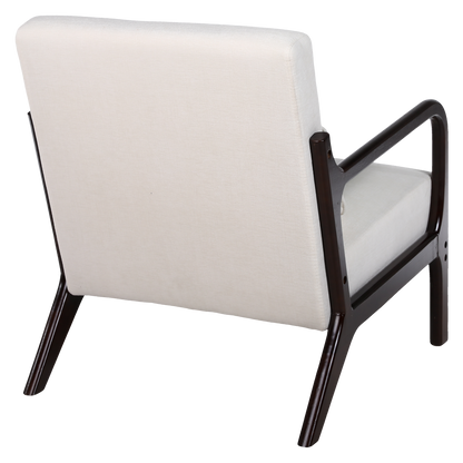 Maison Verve Odette Accent Chair - Cotton-Linen Upholstery, Wood Frame