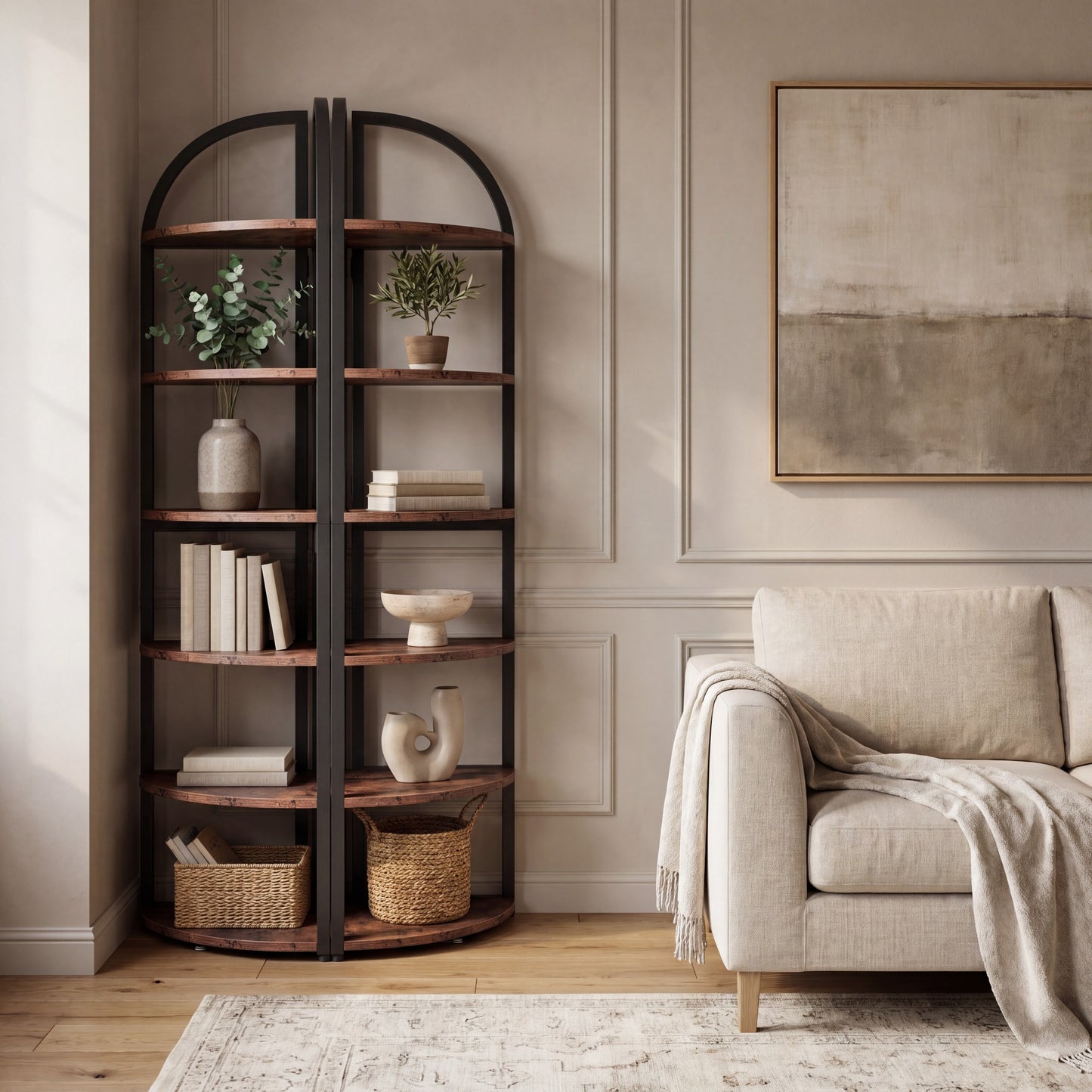 Maison Verve Alderwick 71-Inch 6-Tier Corner Bookshelf & Plant Stand