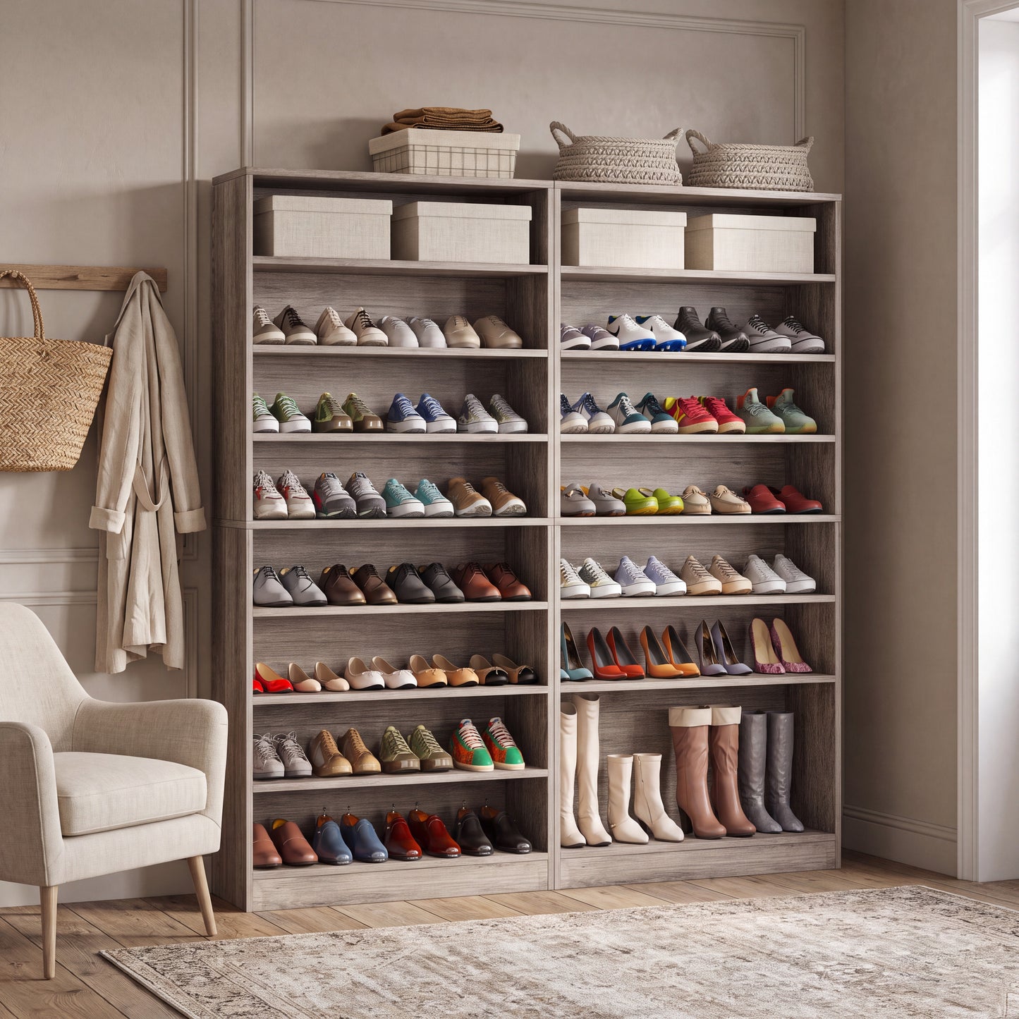 Maison Verve Halbrook 71-Inch Tall Shoe Cabinet