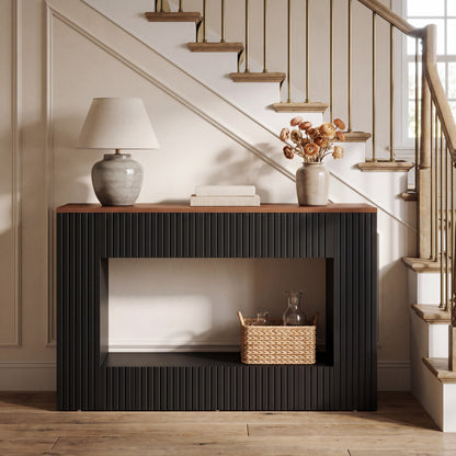 Maison Verve Savelle 55-Inch Fluted Console Table with Storage