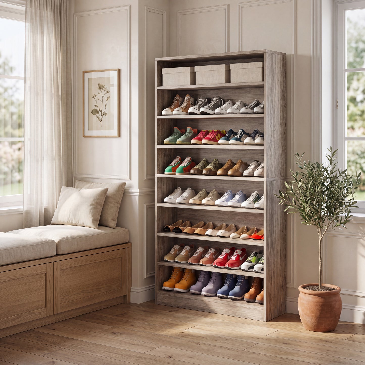 Maison Verve Halbrook 71-Inch Tall Shoe Cabinet