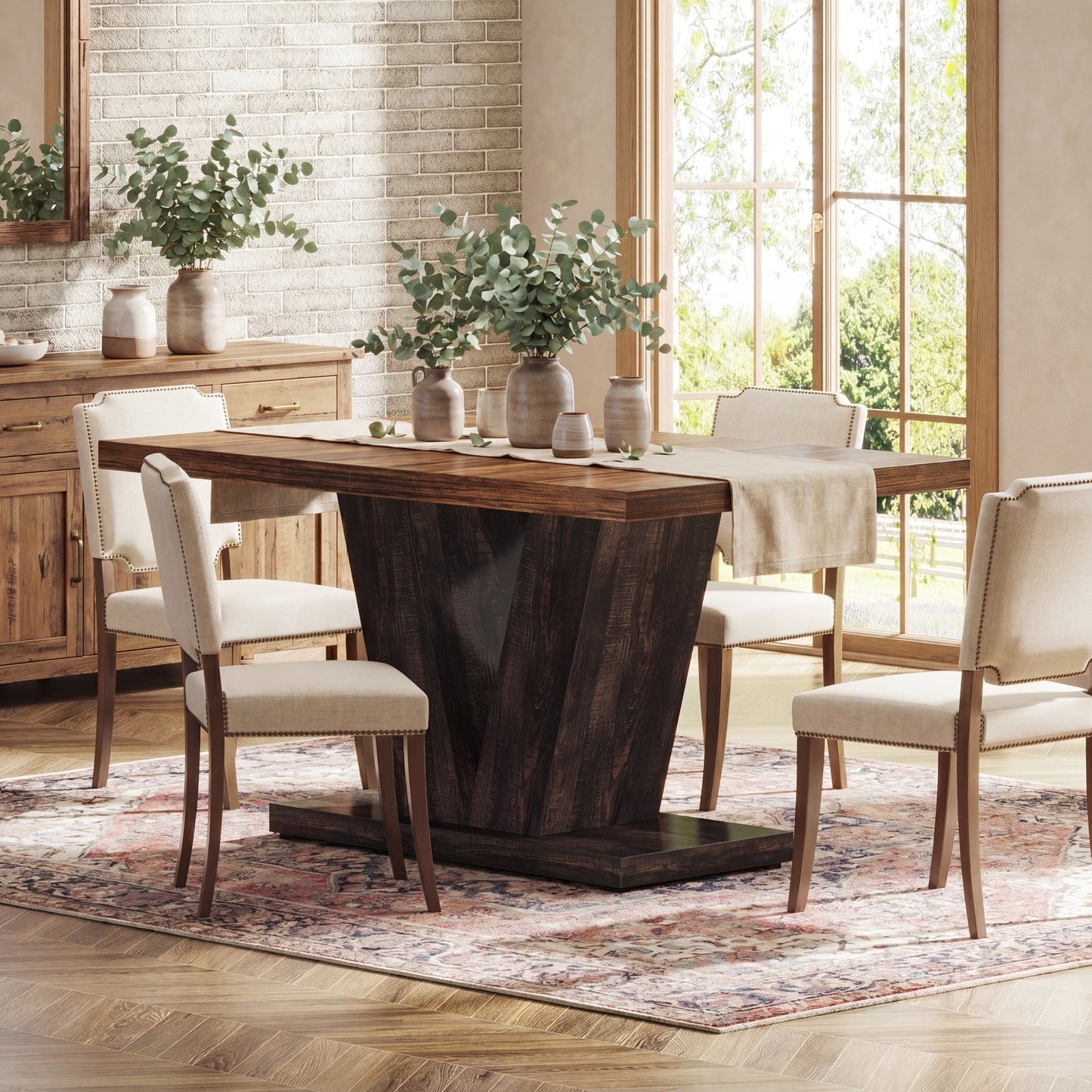 Maison Verve Arden 47-Inch Farmhouse Dining Table for 4