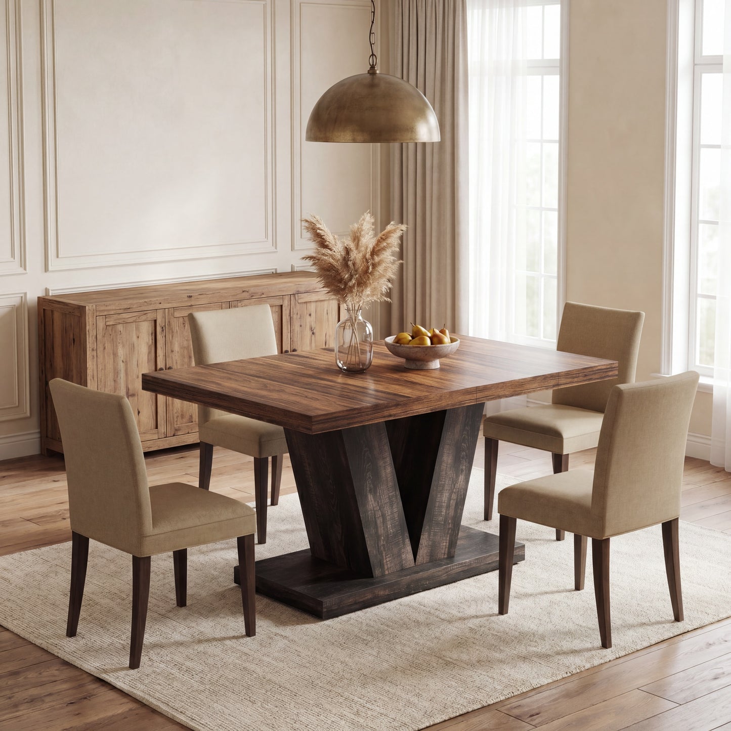 Maison Verve Arden 47-Inch Farmhouse Dining Table for 4