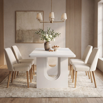 Maison Verve Aurelia 71-Inch Modern Pedestal Dining Table for 6