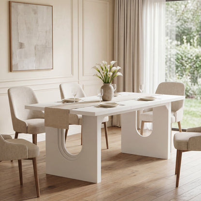 Maison Verve Aurelia 71-Inch Modern Pedestal Dining Table for 6