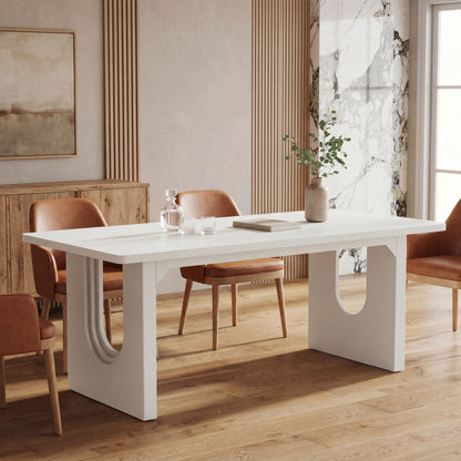 Maison Verve Aurelia 71-Inch Modern Pedestal Dining Table for 6