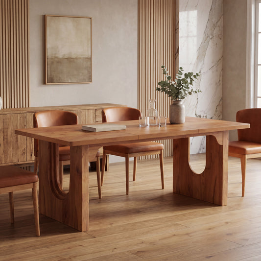 Maison Verve Aurelia 71-Inch Modern Pedestal Dining Table for 6