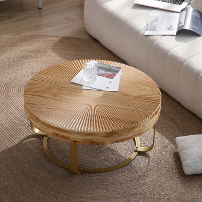 Maison Verve Sénanque Round Coffee Table, 32" - Solid Pine
