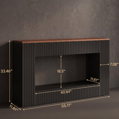 Maison Verve Savelle 55-Inch Fluted Console Table with Storage