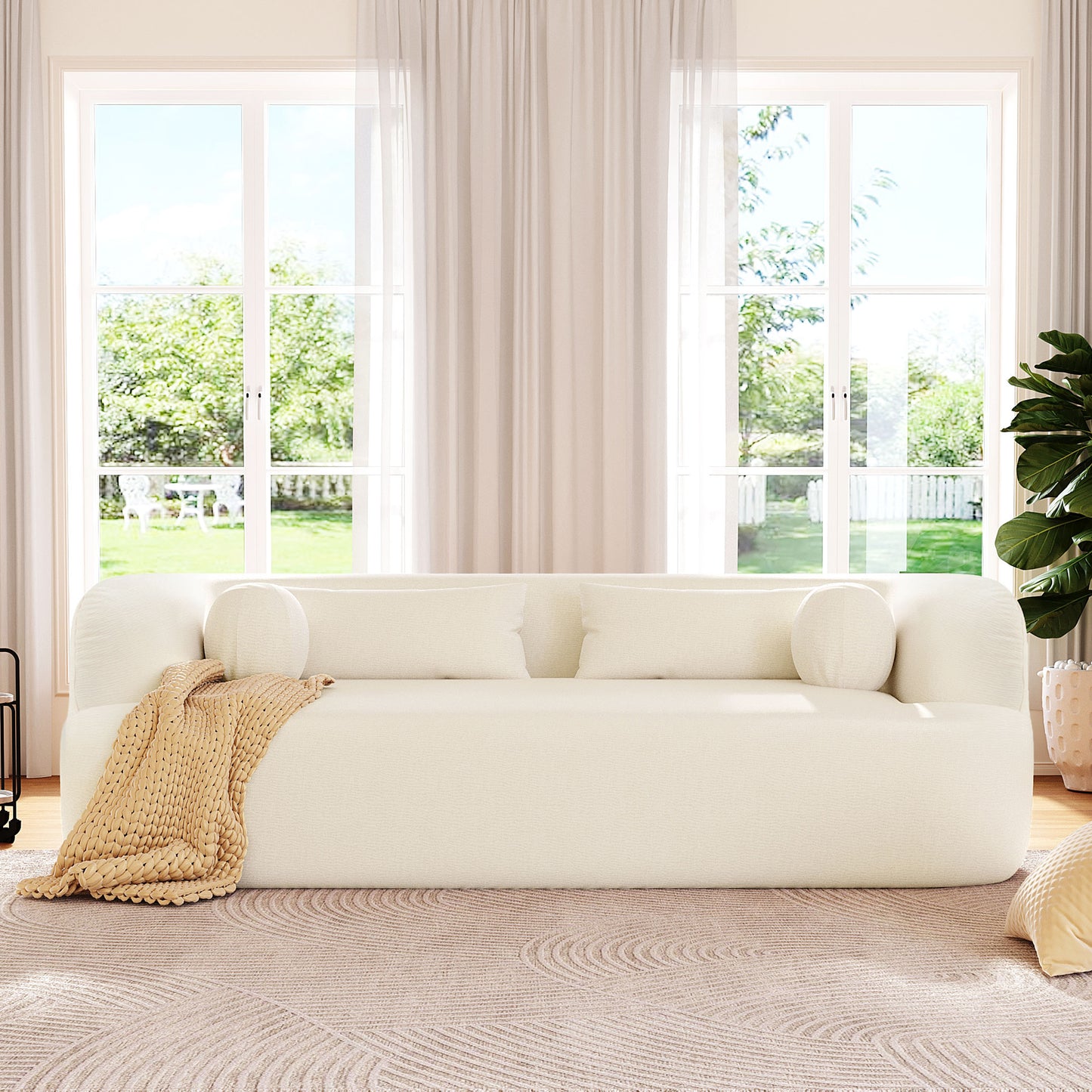Maison Verve Aurelle Sofa, 86" - Chenille Upholstery, Spring Seat, 3-Seat