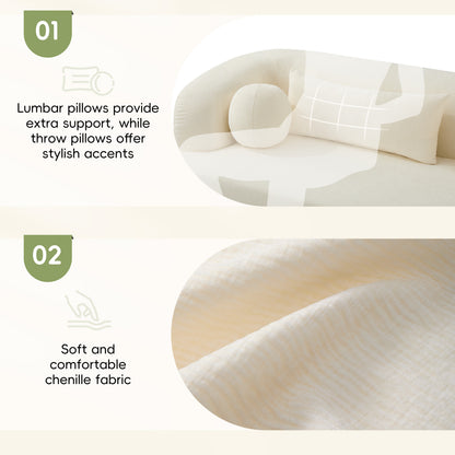 Maison Verve Aurelle Sofa, 86" - Chenille Upholstery, Spring Seat, 3-Seat