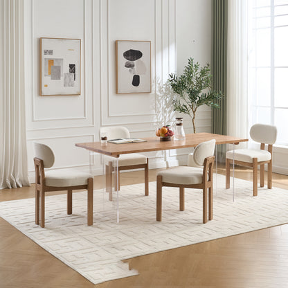 Maison Verve Aveline Dining Chair (Set of 2) - Upholstered, Rubberwood Frame