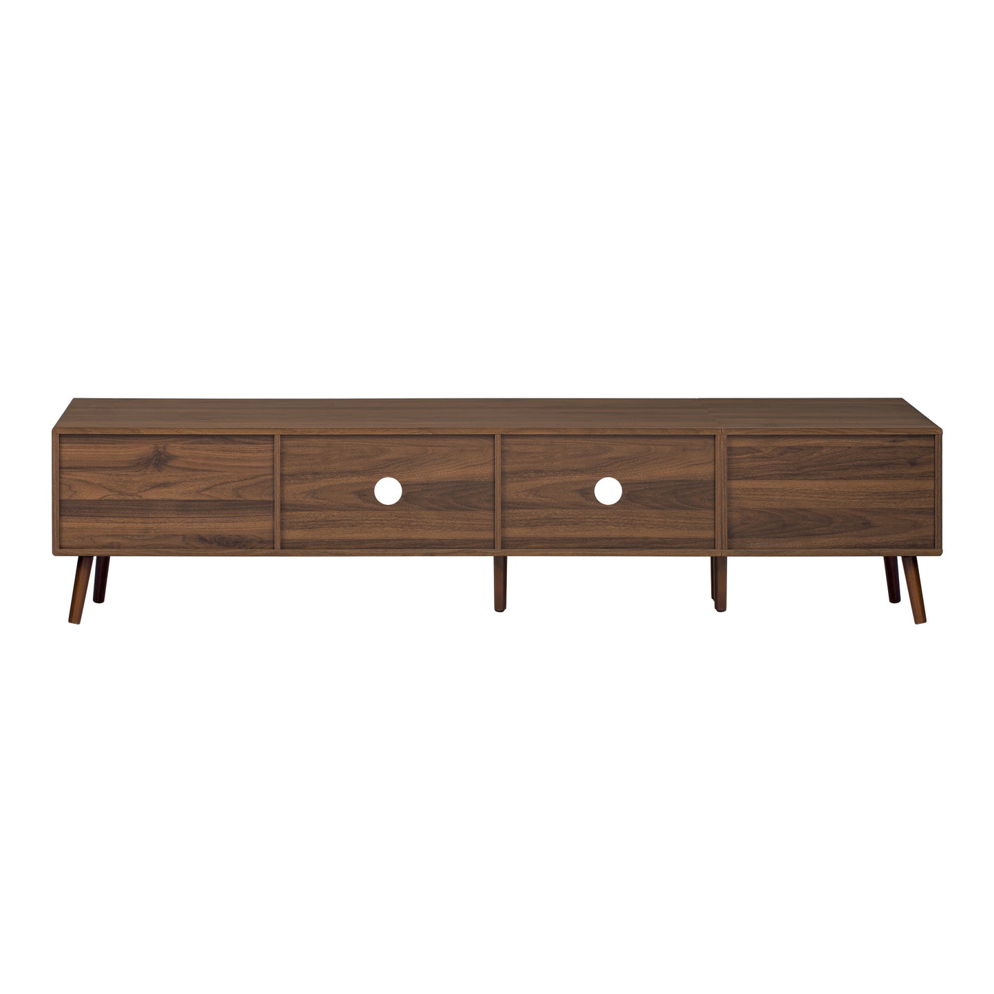 Maison Verve Verdon Media Console, 77" - Solid Wood & Tempered Glass