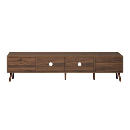 Maison Verve Verdon Media Console, 77" - Solid Wood & Tempered Glass