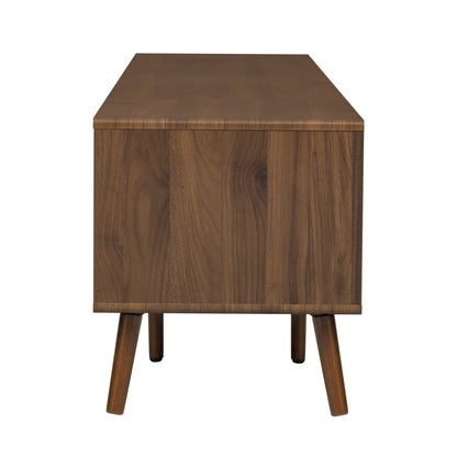 Maison Verve Verdon Media Console, 77" - Solid Wood & Tempered Glass