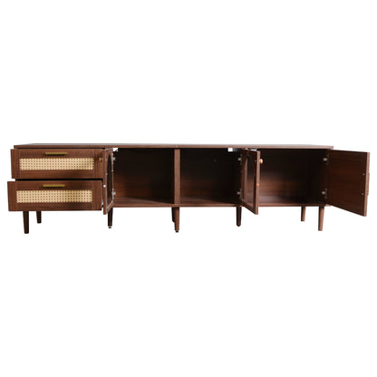 Maison Verve Brookhaven Media Console, 70" - Glass-Front Cabinet, TV Stand