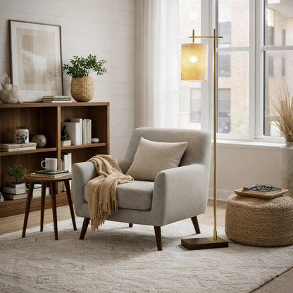 Maison Verve Margaux Floor Lamp, 59" - Metal Frame, Slim Profile