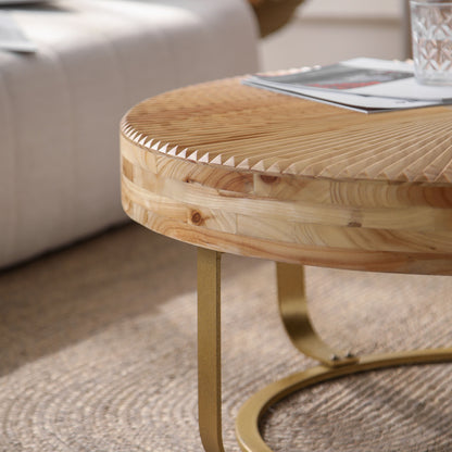 Maison Verve Sénanque Round Coffee Table, 32" - Solid Pine