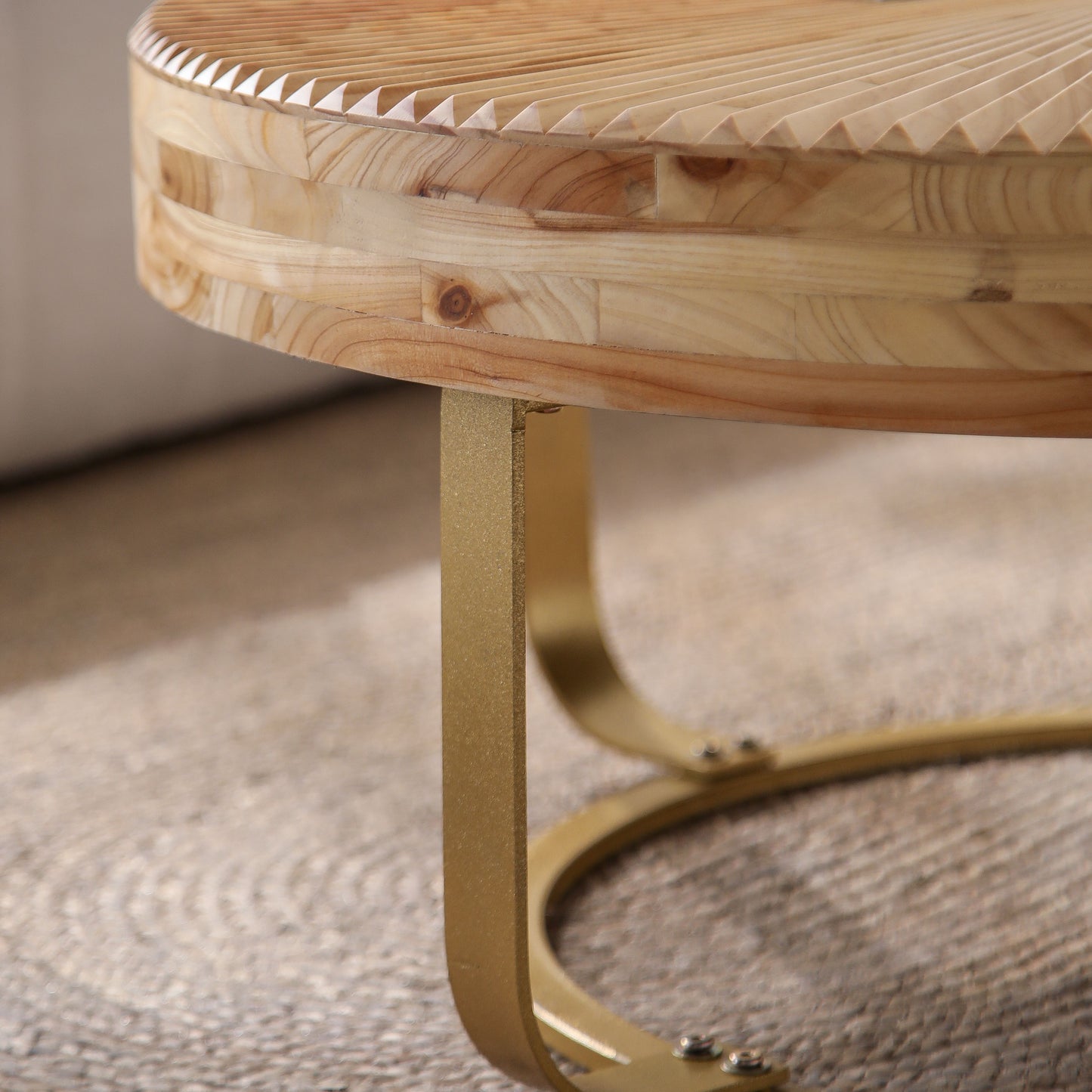 Maison Verve Sénanque Round Coffee Table, 32" - Solid Pine