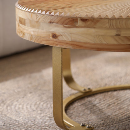 Maison Verve Sénanque Round Coffee Table, 32" - Solid Pine