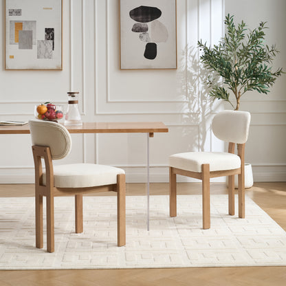 Maison Verve Aveline Dining Chair (Set of 2) - Upholstered, Rubberwood Frame