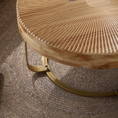 Maison Verve Sénanque Round Coffee Table, 32" - Solid Pine