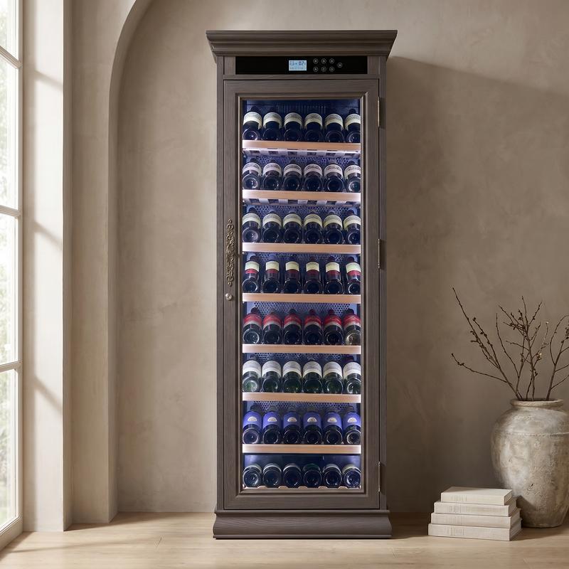 Obsidian Oak - 102 Bottle Wine Fridge