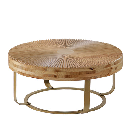 Maison Verve Sénanque Round Coffee Table, 32" - Solid Pine