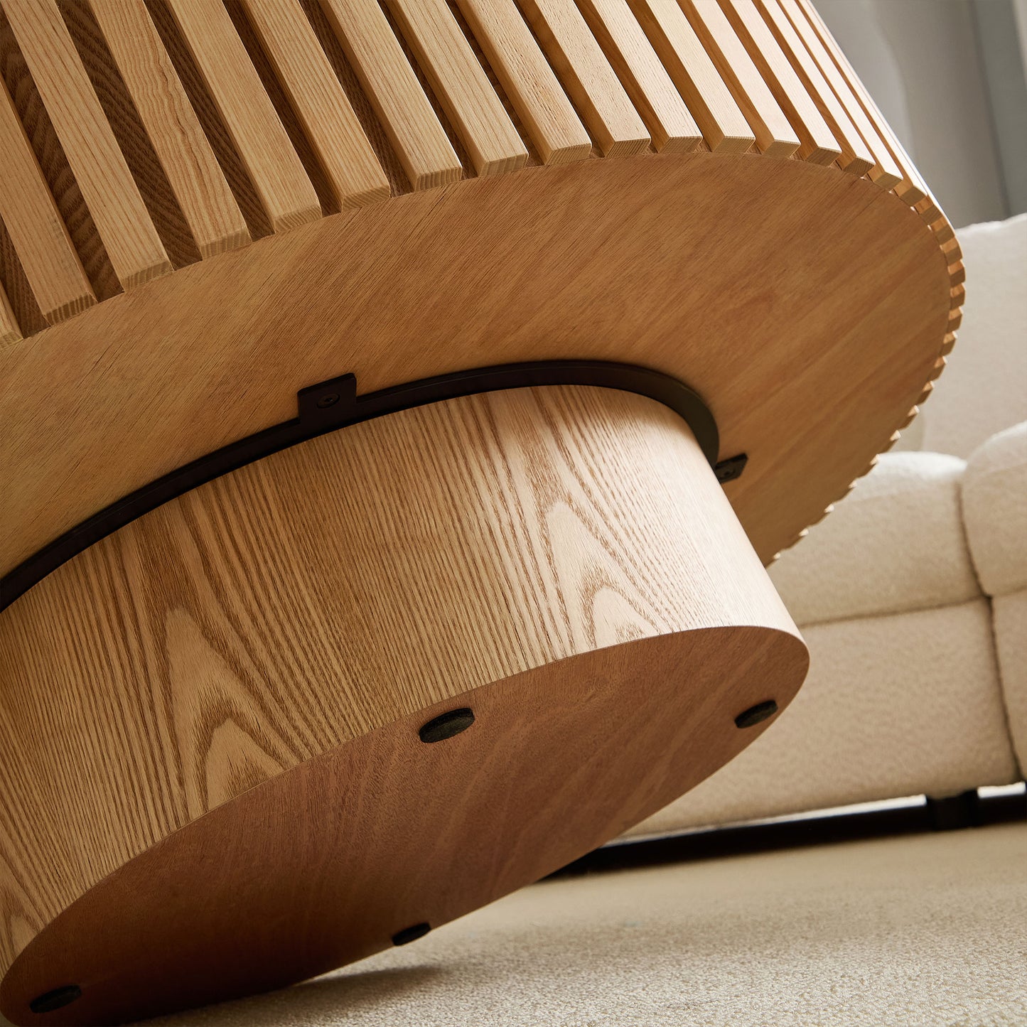 Maison Verve Amboise Round Coffee Table, 35" - Sculptural Pedestal Base