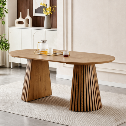 Maison Verve Sancerre Dining Table, 71" - Pedestal Base, Seats 6