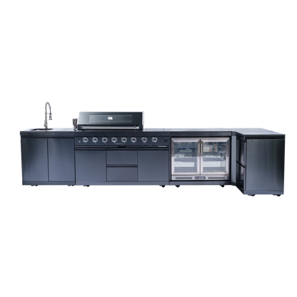 VerveLine Grand Series Black - 6 Burner Outdoor Kitchen