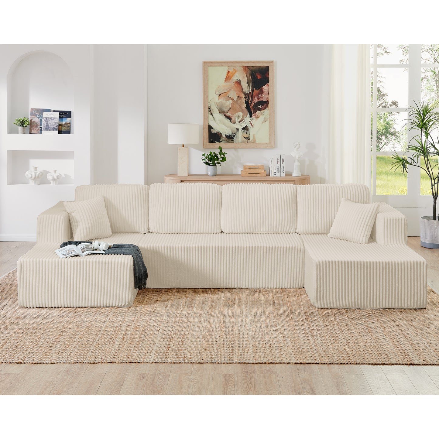 Maison Verve Étretat 3-Seat Sofa, 133" - Corduroy, Deep Sofa