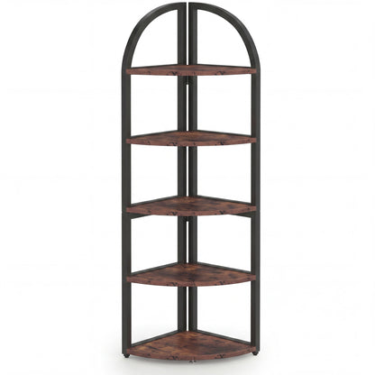 Maison Verve Alderwick 71-Inch 6-Tier Corner Bookshelf & Plant Stand