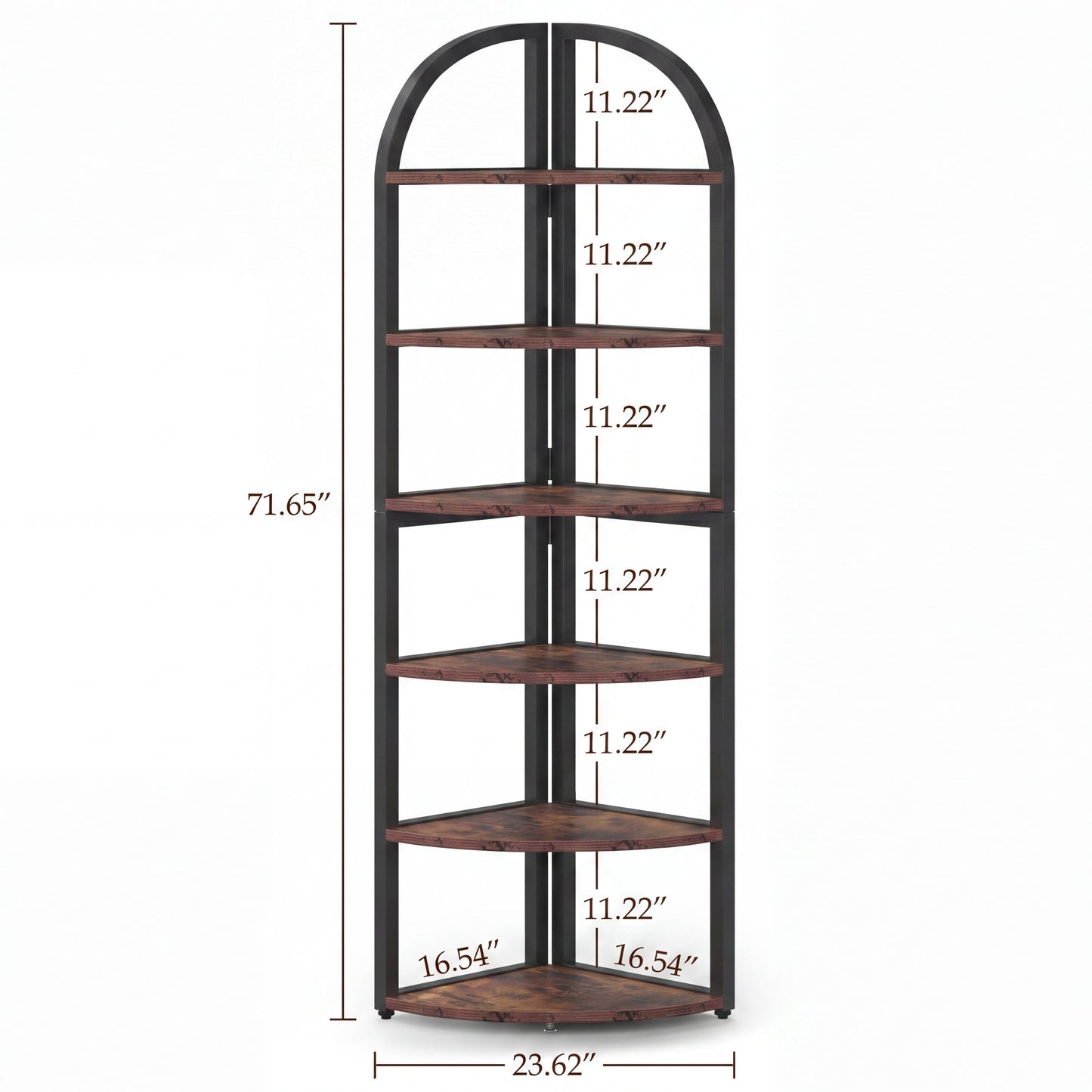 Maison Verve Alderwick 71-Inch 6-Tier Corner Bookshelf & Plant Stand