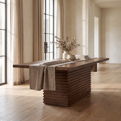Maison Verve Roussillon Dining Table, 84" - Solid Wood & Oak, Seats 8