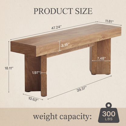 Maison Verve Armand Oak Console Bench